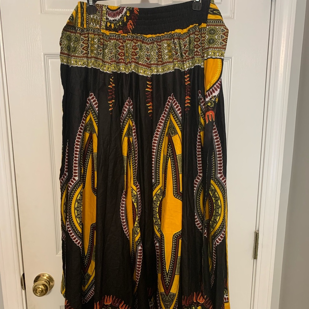 Tribal African Print Maxi Skirt